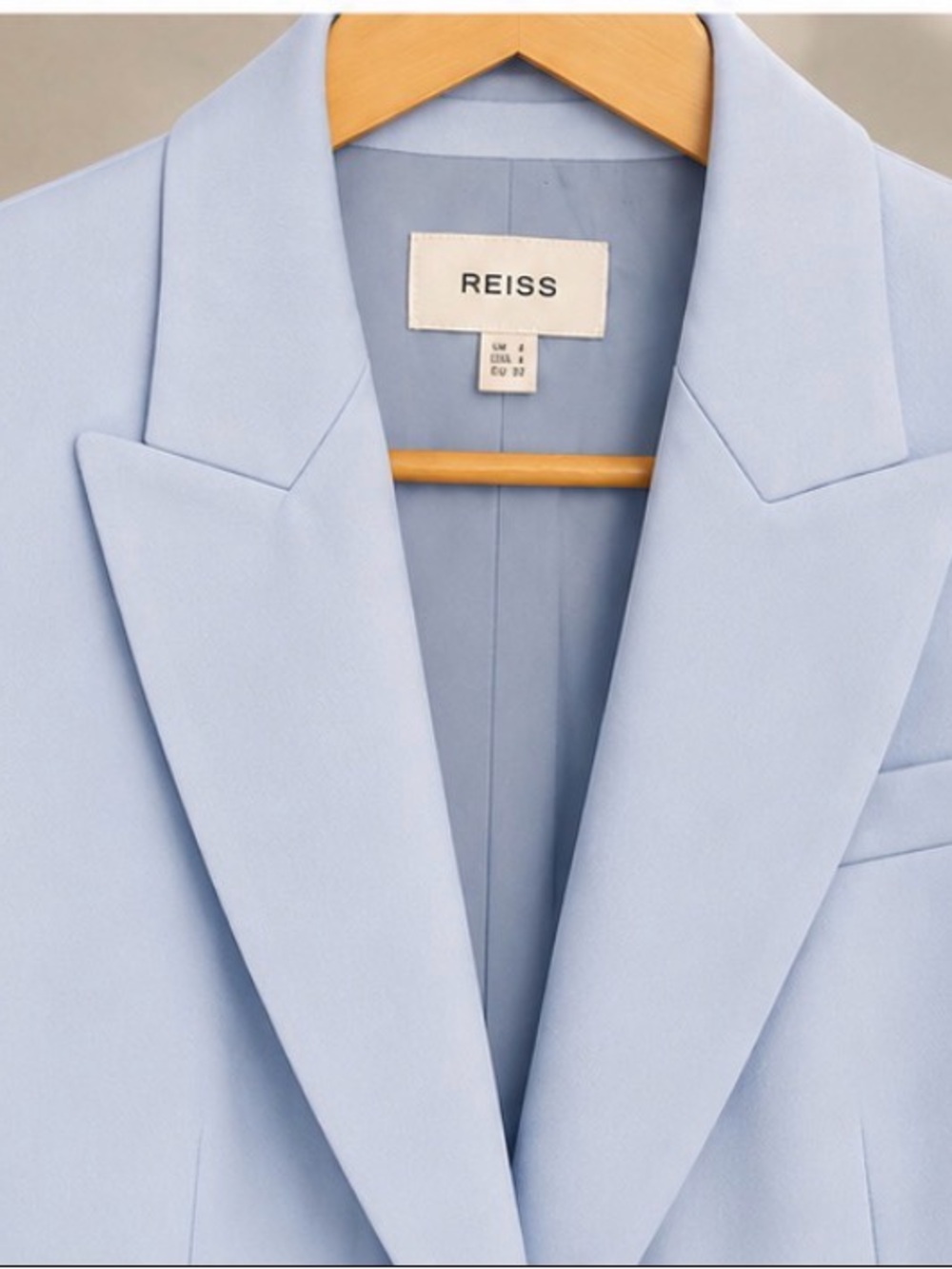 Reiss Light Blue Structured Lapel Blazer